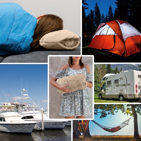 Bluzair Bluza Koc z Kapturem XXL Ciepła Jasny beż