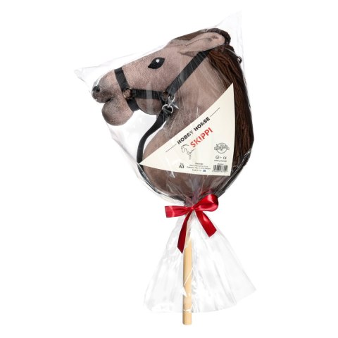 Kasztanowaty konik hobby horse duży A3 kantar HH