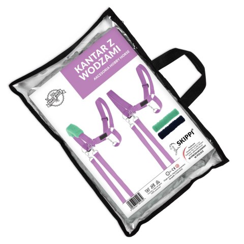 Skippi Kantar dla Hobby Horse - wodze, 2 wymienne futerka - lawendowy
