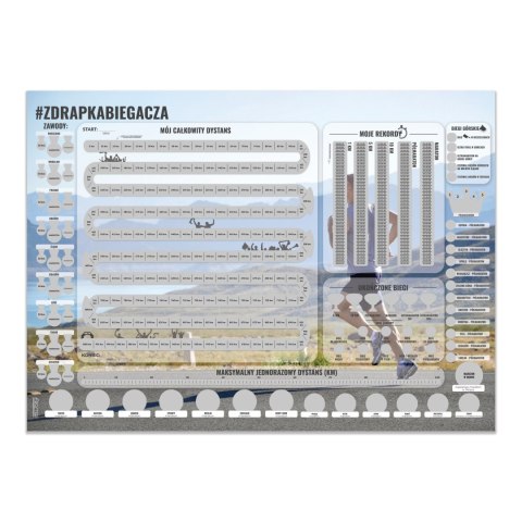 Zdrapka Biegacza plakat do zdrapywania PREZENT