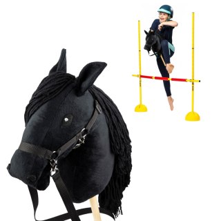 Zestaw Skippi - Hobby Horse Czarny i przeszkoda do skakania 135 cm