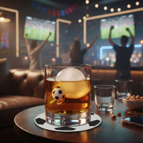Szklanka do whisky z piłką i podkładka piłka