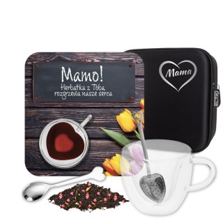 Zestaw Prezentowy dla Mamy - Serce - Szklana serce, herbata, akcesoria