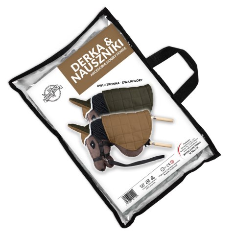 Zestaw Skippi - Hobby Horse Gniady - Derka i nauszniki - beż i oliwka